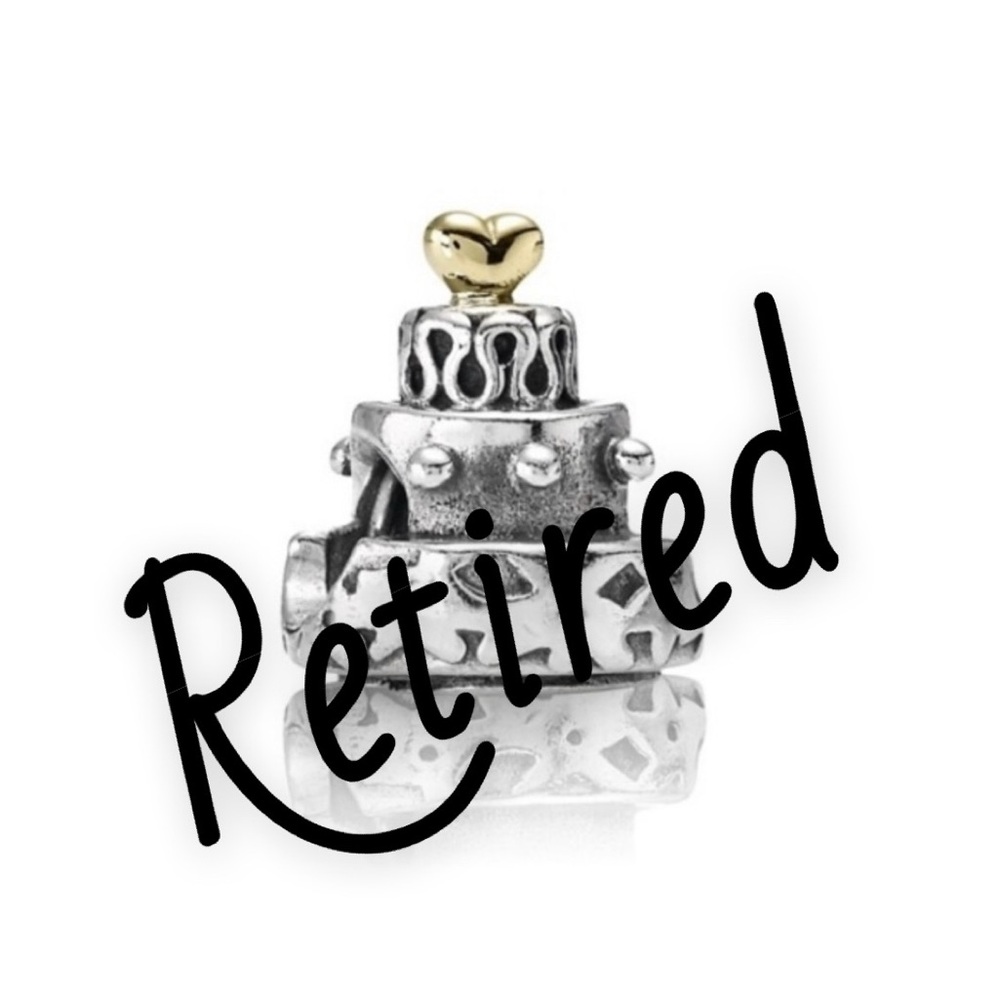 Pandora Silver and Gold Cake Charm